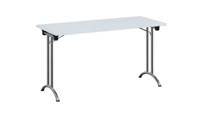 SLC 140 chrom skládací jednací stůl 1394x600, deska 25 mm, podnož chrom, deska bílá